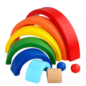 Wooden Rainbow Blocks Stacking