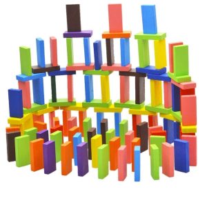 120 pcs 12 Color Wooden Dominos Blocks