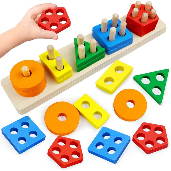 Shape Sorter and Color Stacker Preschool Kids