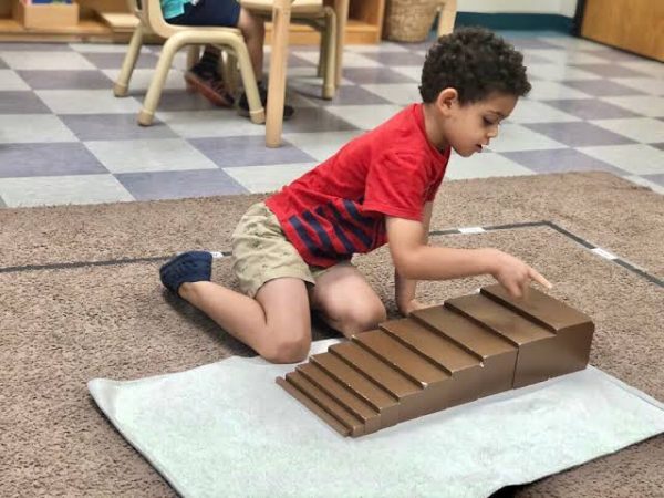 Wooden Brown Stairs Montessori Blocks