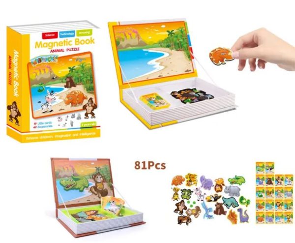 Magnetic Book Animal Puzzles Educational Toys